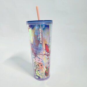 Starbucks Holiday Chirstams Multicolored 24oz Large Venti Tumbler Cup lid straw